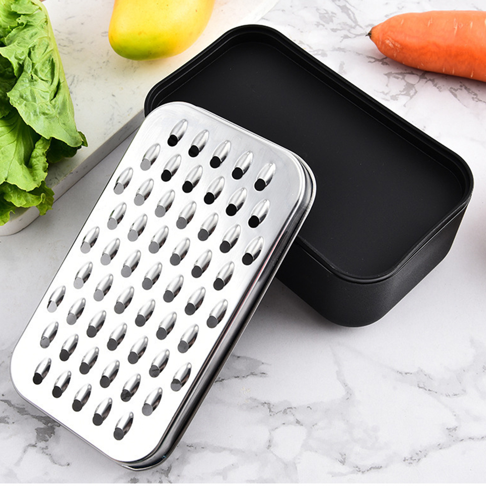 Cheese Grater Box - Stainless Steel Cheese with Food Saver