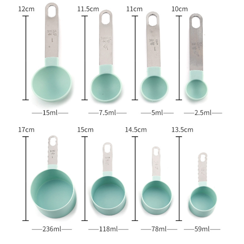 8PCS Measuring Cups Spoons Set - Kitchen Gadgets Everyone Needs บทวิจารณ์และราคา