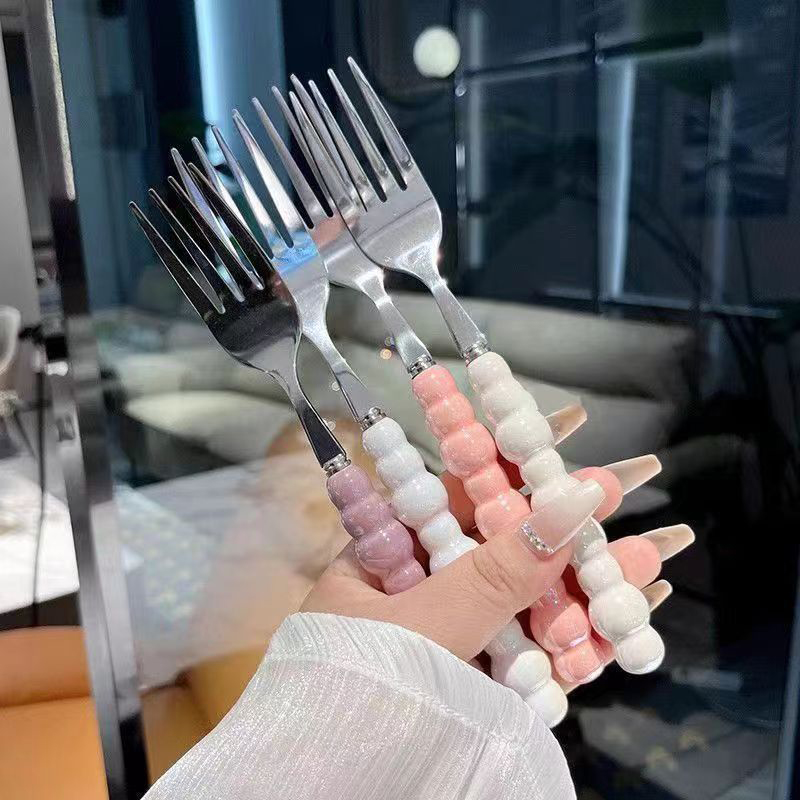 Pearl Handle Fork For Dessert  - Kitchen Gadgets Pasta บทวิจารณ์และราคา