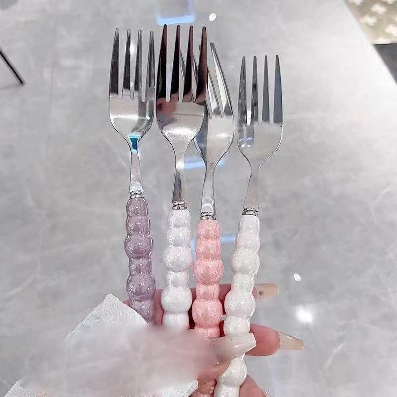 Pearl Handle Fork For Dessert  - Kitchen Gadgets Pasta บทวิจารณ์และราคา