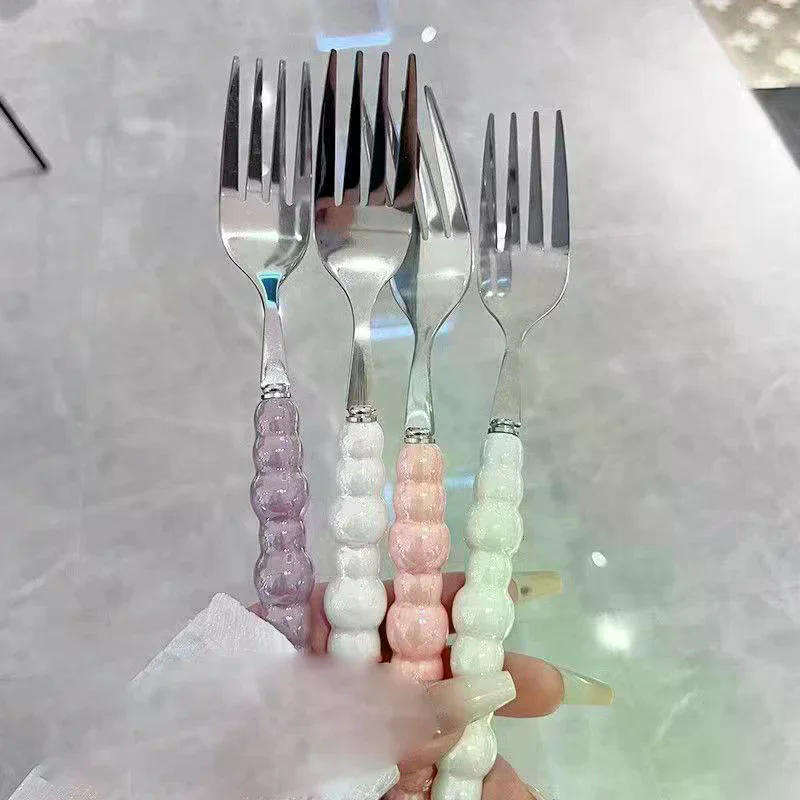 Pearl Handle Fork For Dessert  - Kitchen Gadgets Pasta บทวิจารณ์และราคา