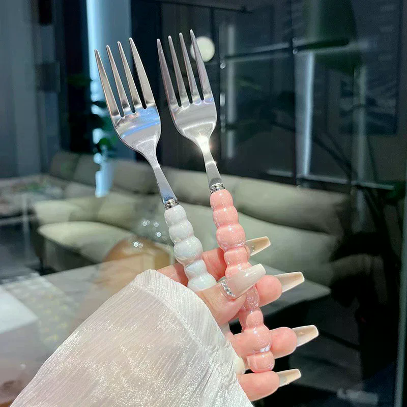 Pearl Handle Fork For Dessert  - Kitchen Gadgets Pasta บทวิจารณ์และราคา