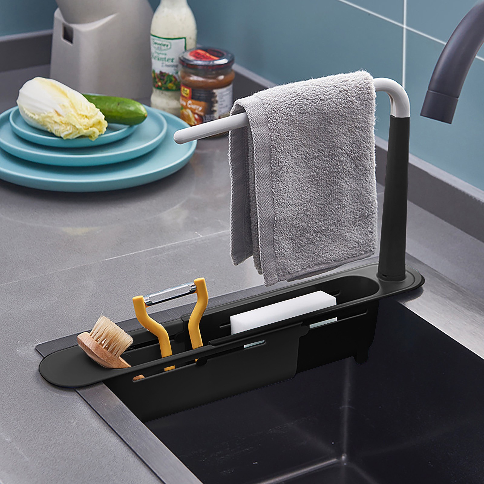 elescopic Sink Shelf Drainer R - Kitchen Gadgets Holder บทวิจารณ์และราคา