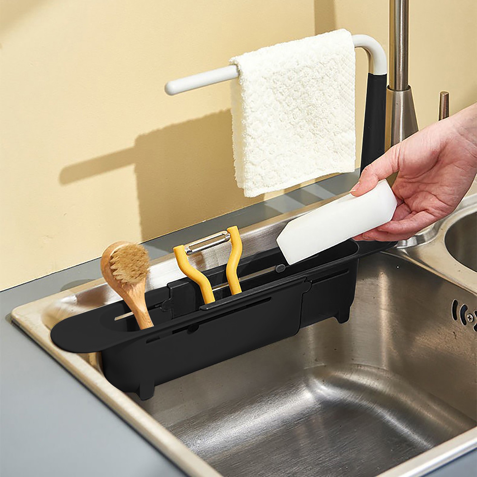 elescopic Sink Shelf Drainer R - Kitchen Gadgets Holder บทวิจารณ์และราคา