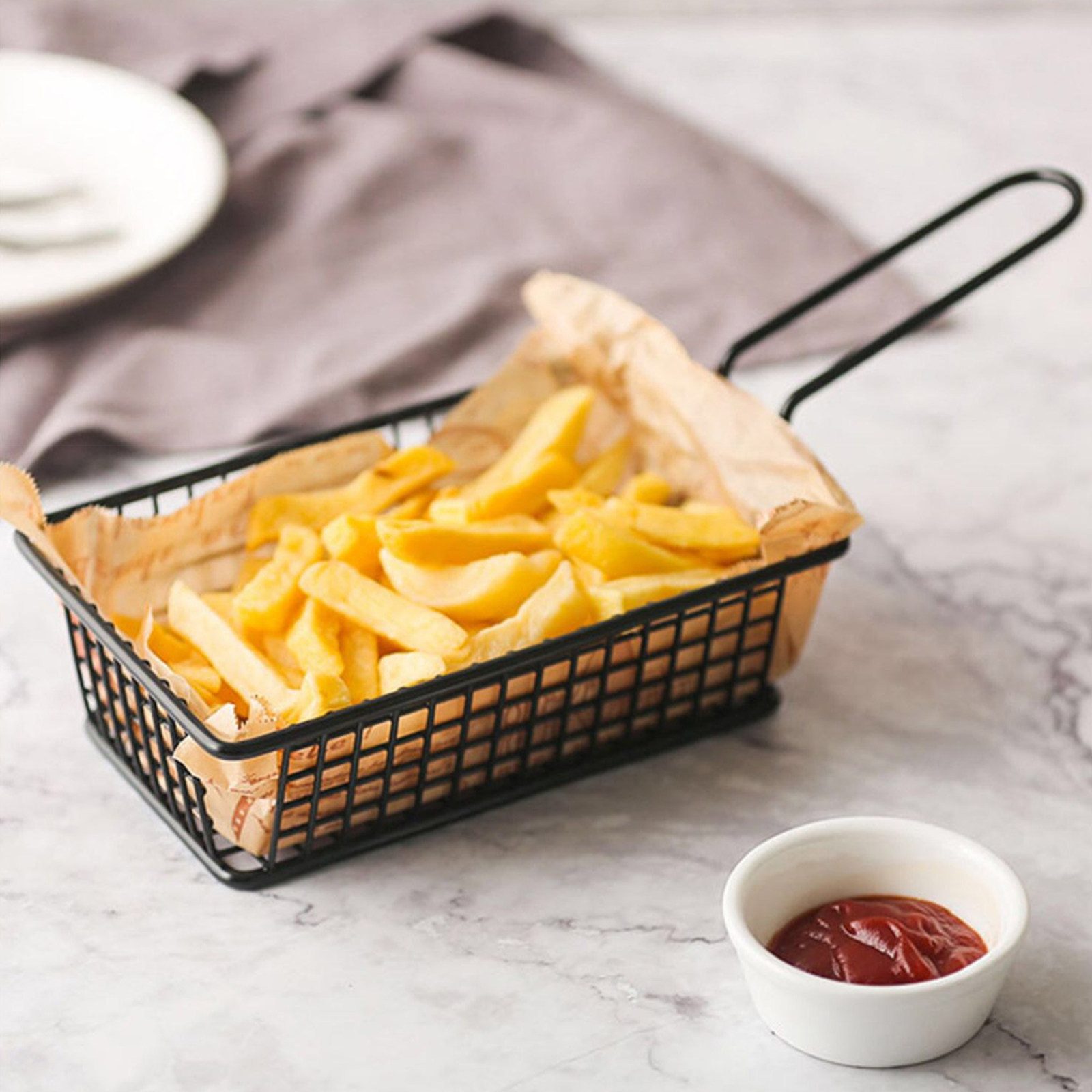 French Fries Basket Iron Snack - Kitchen Gadgets Home Party บทวิจารณ์และราคา