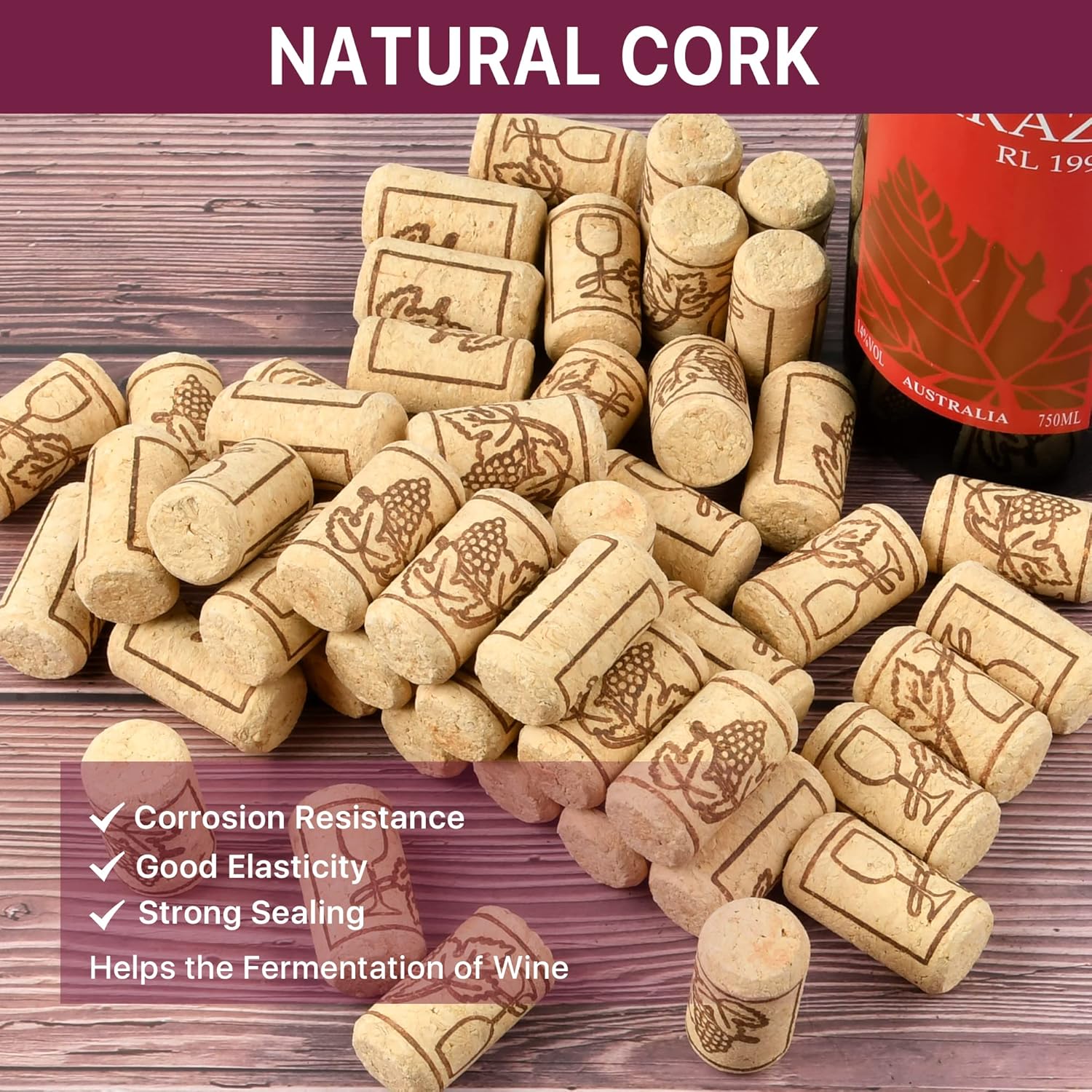 100pcs Wine Cork Stopper Natur - Kitchen Hanging Gadgets บทวิจารณ์และราคา