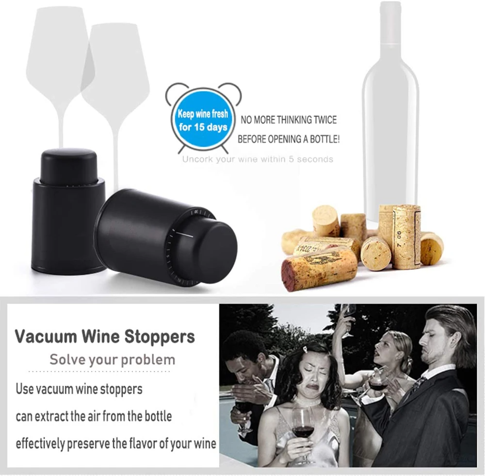 Vacuum Push Style Wine Bottle  - Kitchen Gadgets Home Party บทวิจารณ์และราคา