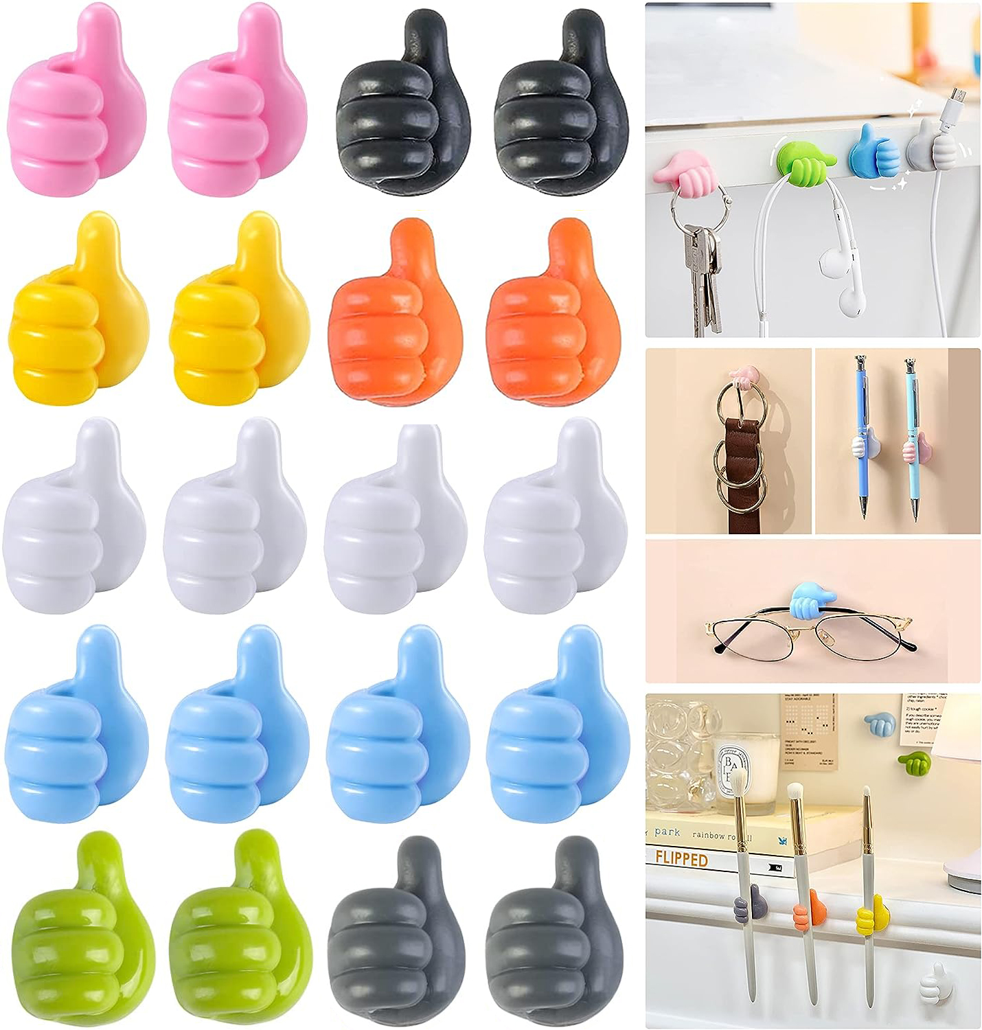 Silicone Thumb Wall Hook Cable - Kitchen Gadgets Holder บทวิจารณ์และราคา