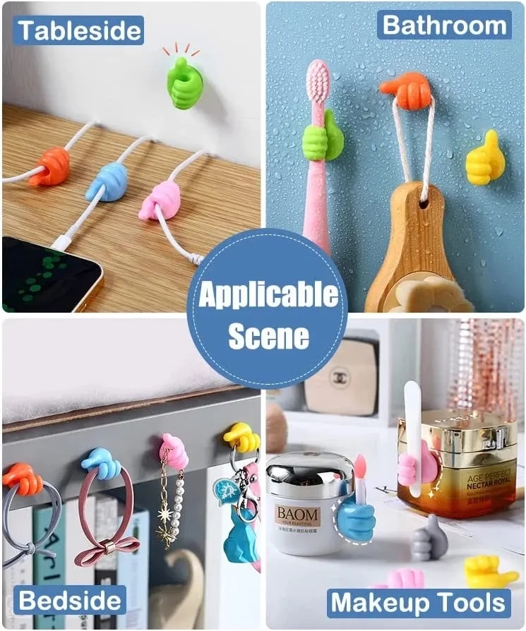 Silicone Thumb Wall Hook Cable - Kitchen Gadgets Holder บทวิจารณ์และราคา