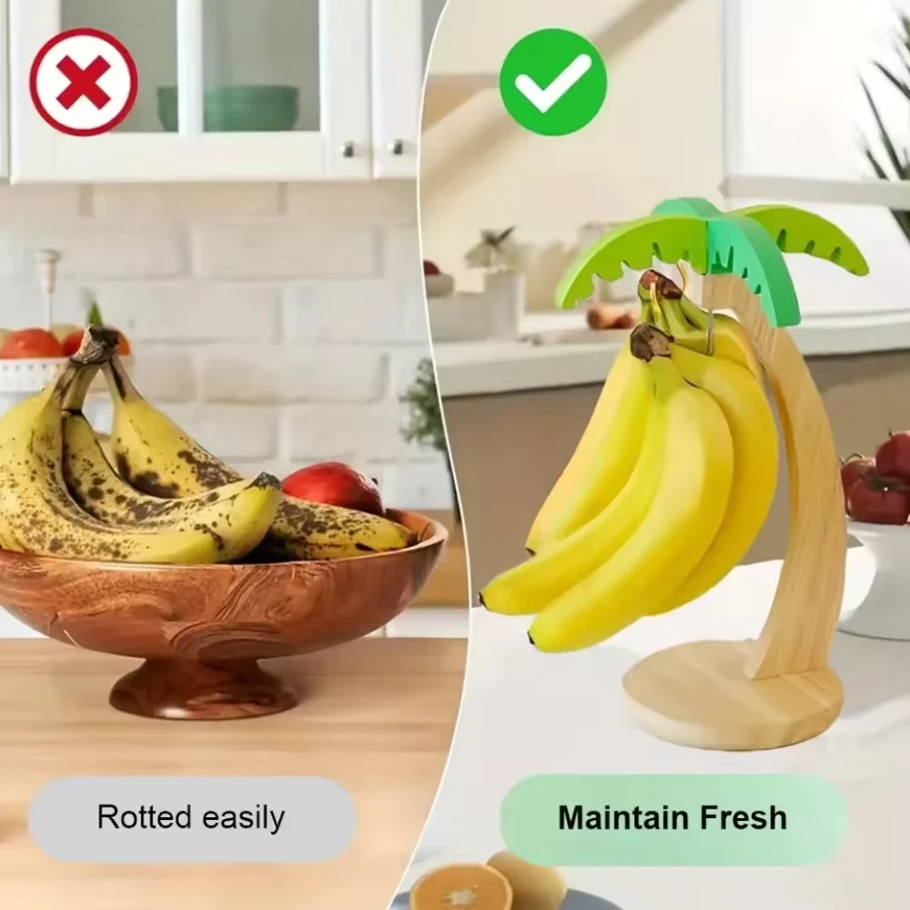 Wooden Banana Holder Stand Kee - Kitchen Gadgets Holder บทวิจารณ์และราคา
