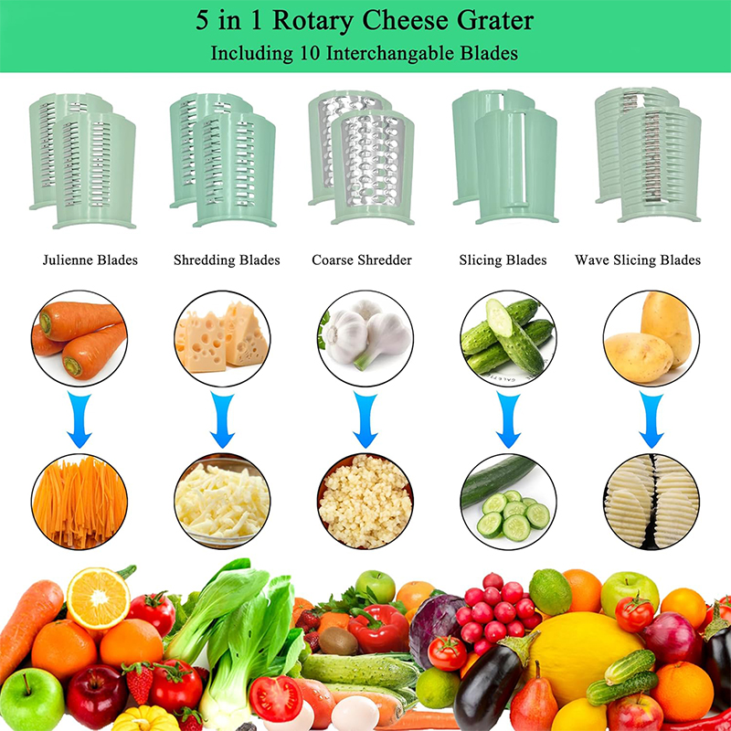 5 in 1 Rotary Cheese Grater wi - Cheese Grater Box บทวิจารณ์และราคา