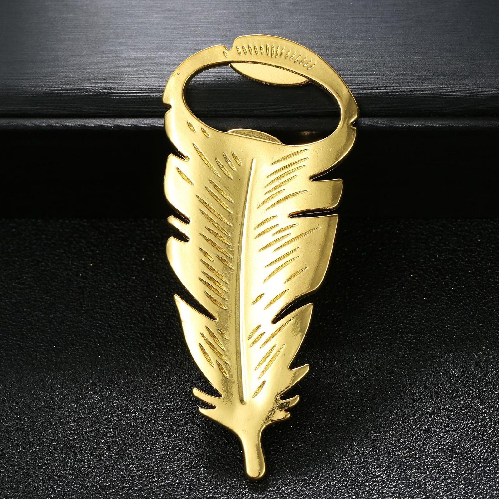Beer Bottle Opener Gold Feathe - Kitchen Gadgets Home Party บทวิจารณ์และราคา