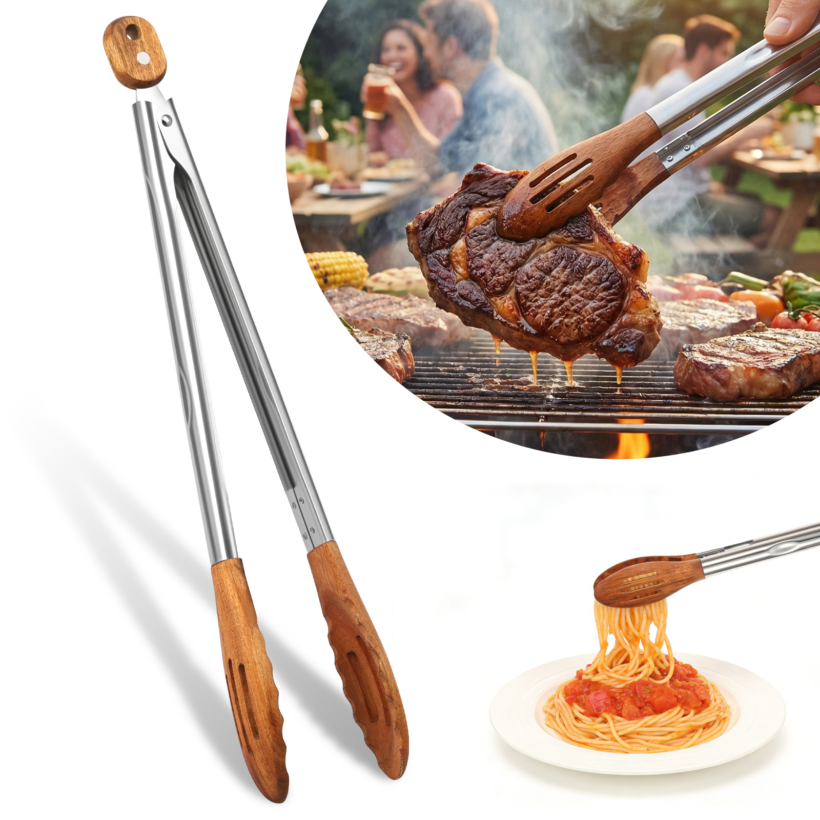 Wooden Kitchen Cooking Tongs B - Kitchen Gadgets Design บทวิจารณ์และราคา
