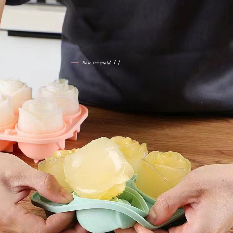 3D Rose Ice Molds 4 Holes Ice  - Kitchen Hanging Gadgets บทวิจารณ์และราคา