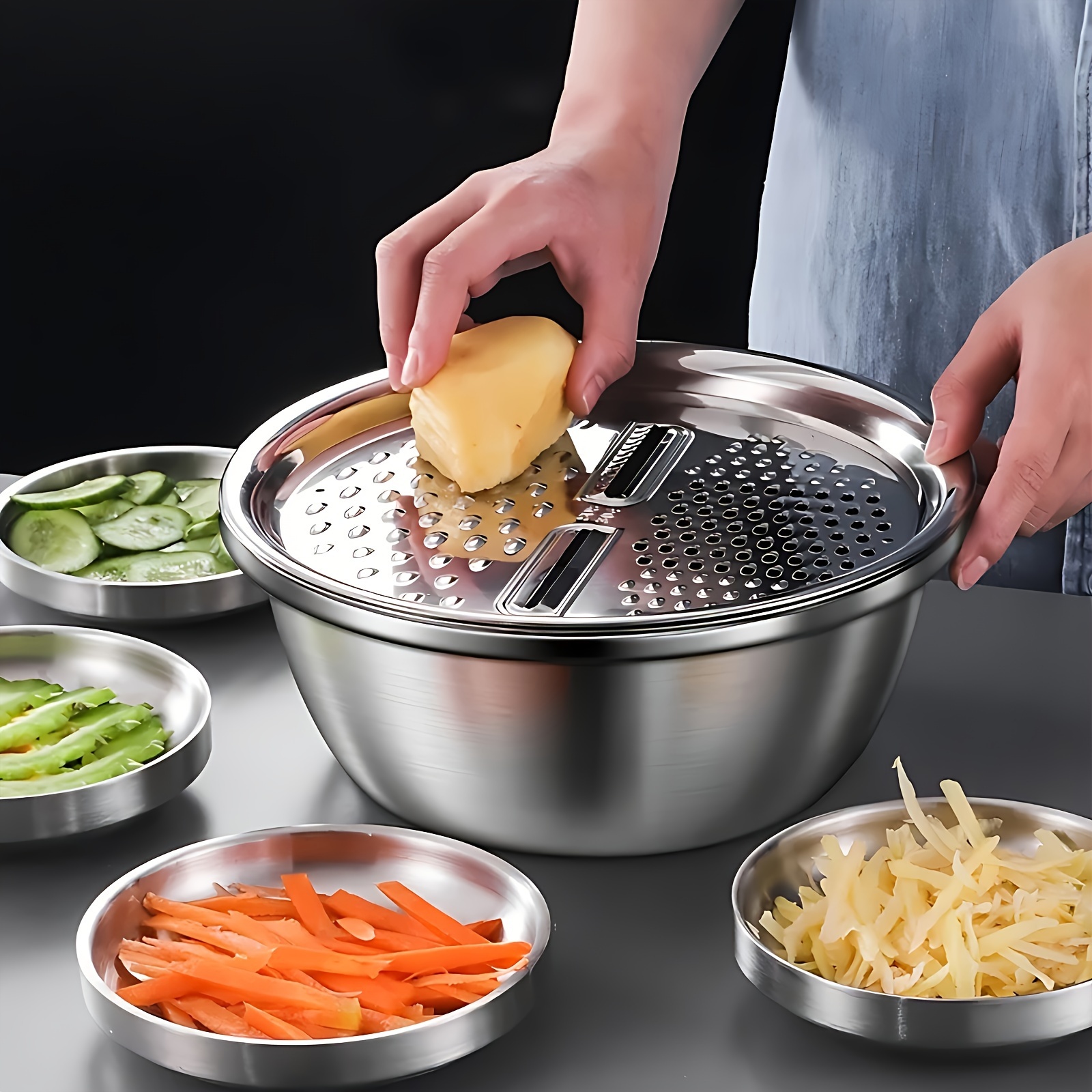 Stainless Steel Kitchen Set wi - Cheese Grater Box บทวิจารณ์และราคา