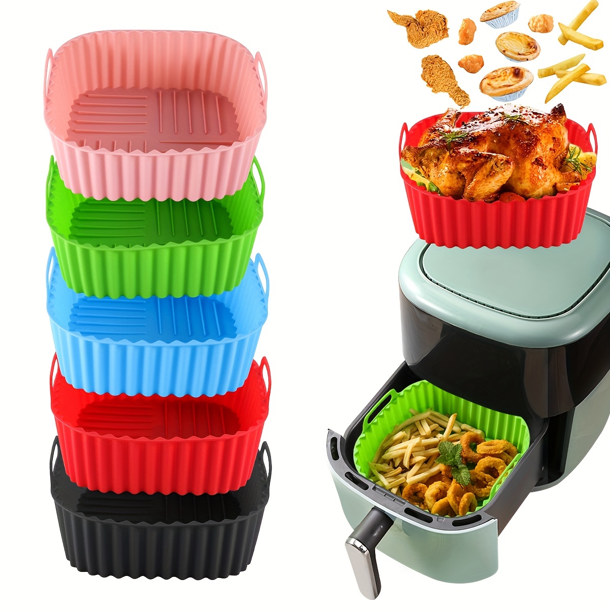 1 square silicone air fryer li - Kitchen Gadgets Design บทวิจารณ์และราคา
