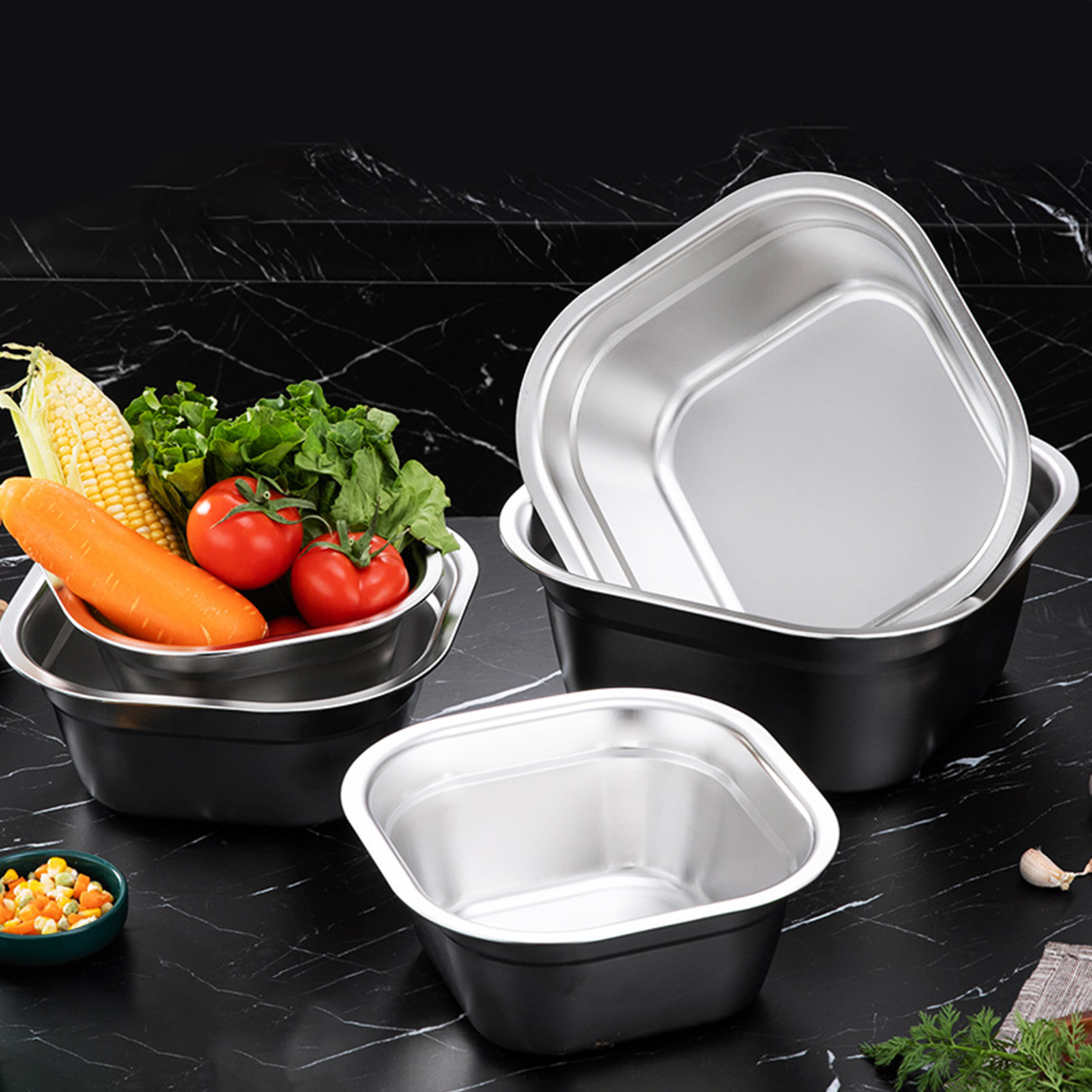 Stainless Steel Square Basin V - Kitchen Gadgets Organizer บทวิจารณ์และราคา