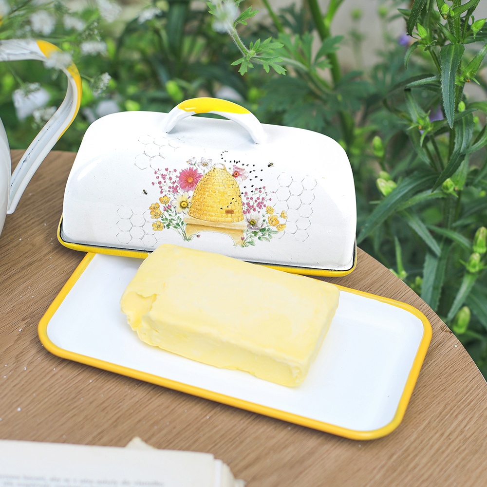 Menschy Enamel Butter Dish Che - Kitchen Gadgets Organizer บทวิจารณ์และราคา