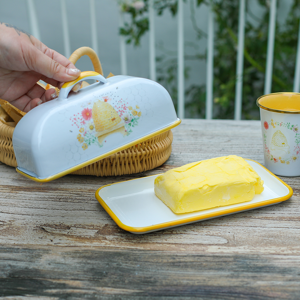 Menschy Enamel Butter Dish Che - Kitchen Gadgets Organizer บทวิจารณ์และราคา