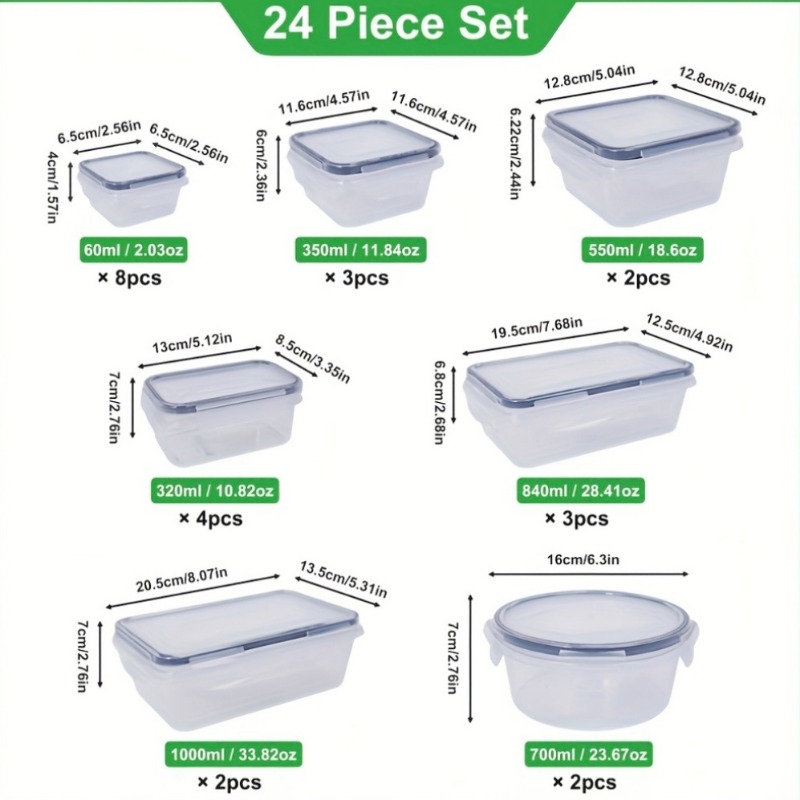 48PCS BPA-Free Food Storage Se - Kitchen Gadgets Organizer บทวิจารณ์และราคา