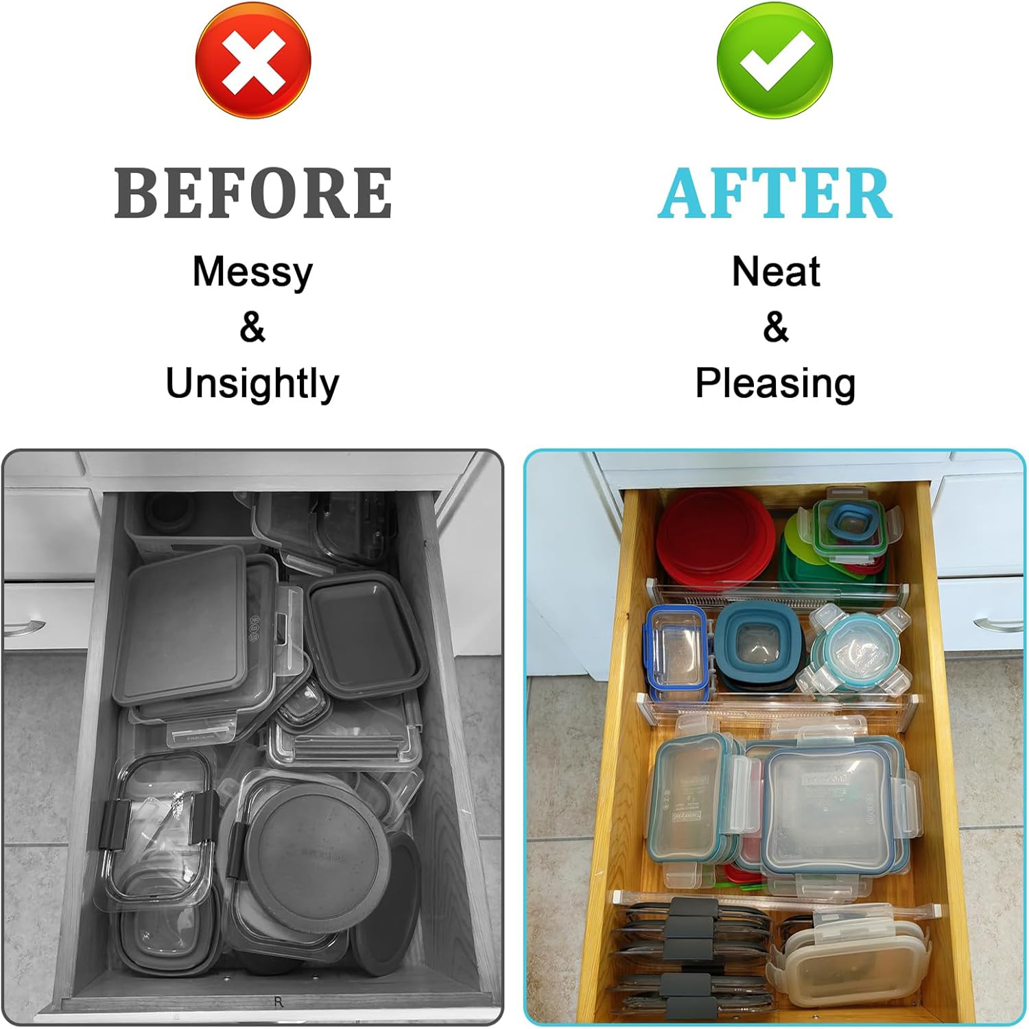 4/6/8/12 Pack Expandable Drawe - Kitchen Gadgets Organizer บทวิจารณ์และราคา